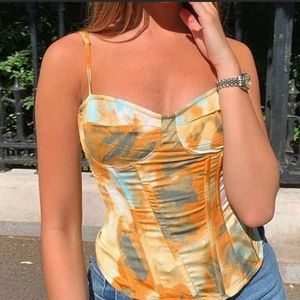 Prettylittlething tie dye corset top
